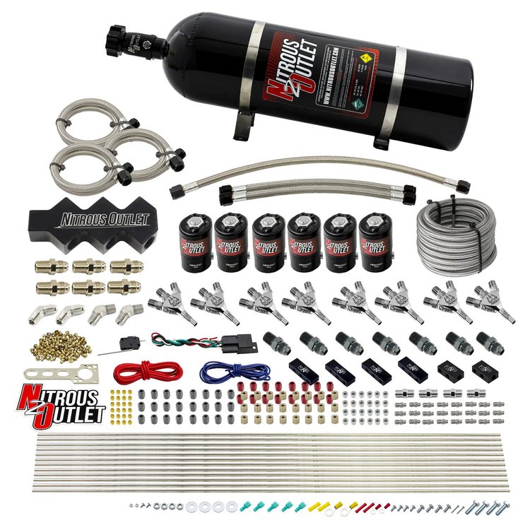 00-10401-15 Dry 8-Cyl Three Stage Direct Port System, Three .112 Nitrous Solenoids