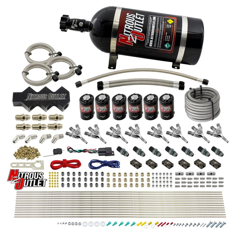00-10402-10 Dry 8-Cyl Three Stage Direct Port System, Three .112 Nitrous Solenoids