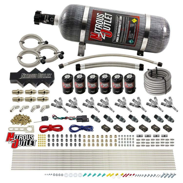 00-10402-12 Dry 8-Cyl Three Stage Direct Port System, Three .112 Nitrous Solenoids