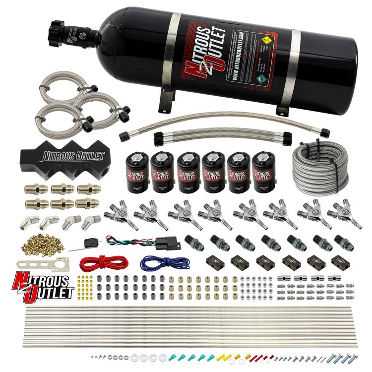 00-10402-15 Dry 8-Cyl Three Stage Direct Port System, Three .112 Nitrous Solenoids