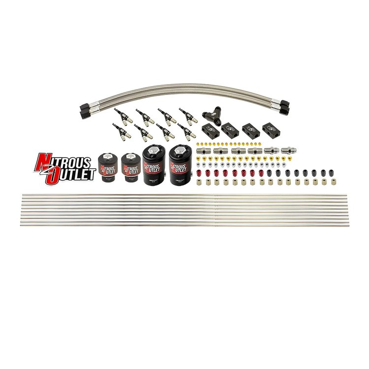 00-10422-L 8-Cyl Solenoids Forward Direct Port Conversion Kit, Two .112 Nitrous Solenoids/Two .177 Fuel Solenoids