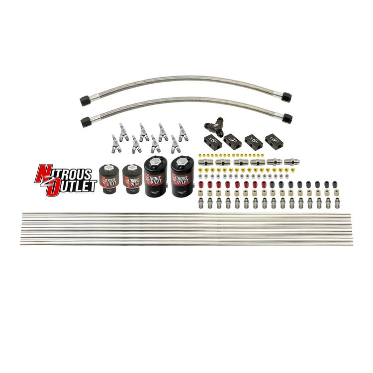 00-10422-H-SBT 8-Cyl Solenoids Forward Direct Port Conversion Kit, Two .122 Nitrous Solenoids/Two .177 Fuel Solenoids