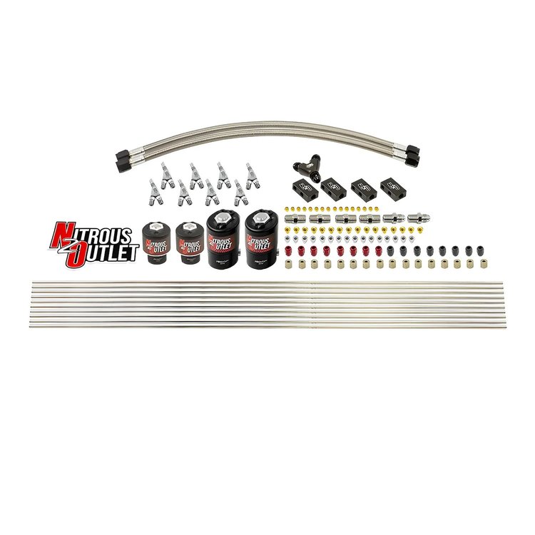 00-10422-L-SBT 8-Cyl Solenoids Forward Direct Port Conversion Kit, Two .112 Nitrous Solenoids/Two .177 Fuel Solenoids