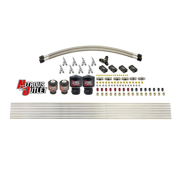 00-10422-T-SBT 8-Cyl Solenoids Forward Direct Port Conversion Kit, Two .178 Trashcan Nitrous Solenoids/Two .177 Fuel Solenoids