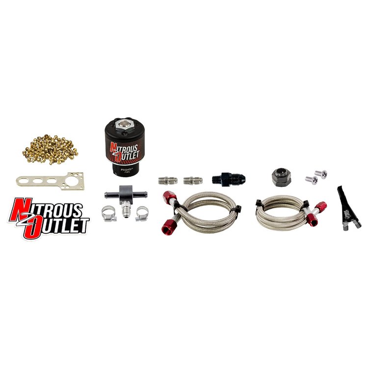 00-10900 Dry to Wet Conversion Kit, Braided Hoses/.177 Fuel Solenoid/1/8 in. NPT Nozzle/Universal Solenoid Bracket Gas/E85