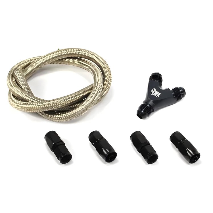 00-12999-B Dedicated Fuel System, Dual Fuel Supply Plumbing Kit, Black Fittings