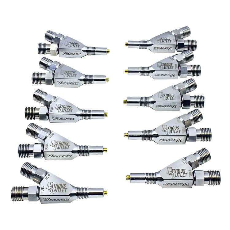 00-40011-10 Vortex Ti 1/16 in. NPT Wet Nitrous Nozzle, 10 Pack/Straight Annular Discharge/Titanium