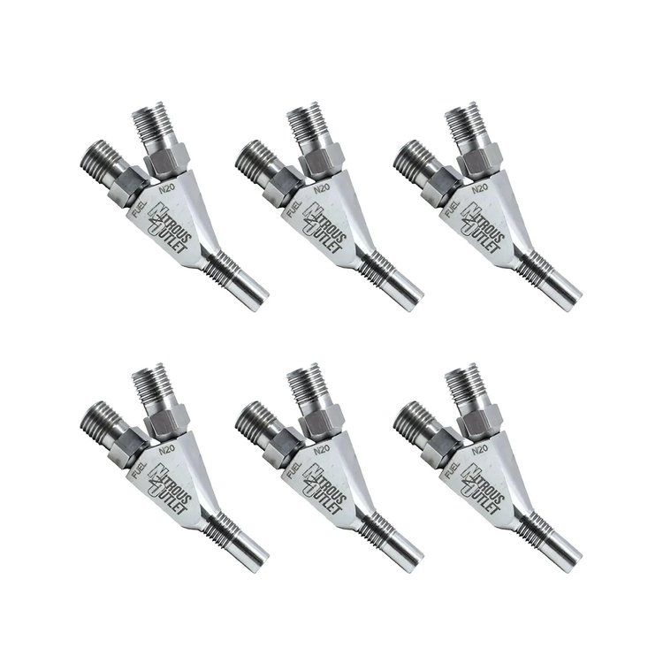 00-40011-Dry-6 Vortex Ti 1/16 in. NPT Dry Dual-Stage Nozzle, 6 Pack/Straight Annular Discharge/Titanium