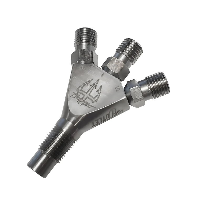 00-40018 Trident Ti 1/8 in. NPT Three Stage Dry Nitrous Nozzle, Straight Discharge/Titanium