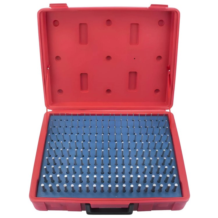 00-56014 Pin Gage Set, Size: .061-.250 in., Set qty: 190, Length: 2 in., Accuracy: +.0000-.0002 in.