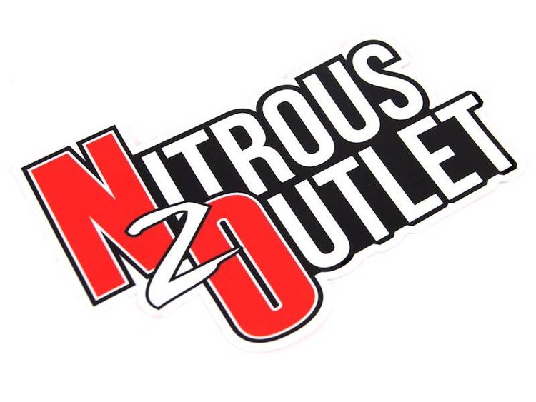 00-57022 Contour Cut Decal Window Sticker, 8.5 in. X 5.68 in., Red N&O, White letters, Black Back Ground