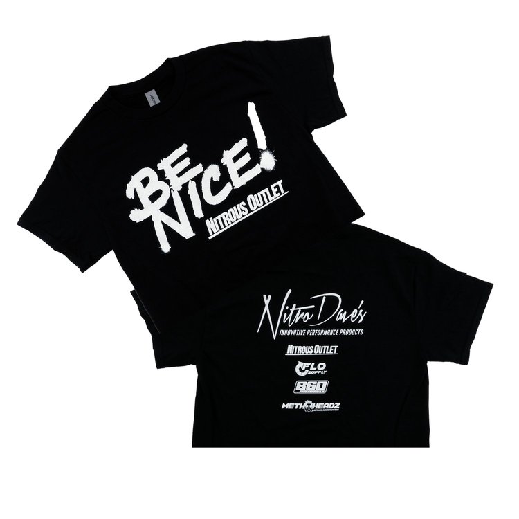 00-90009-M Be Nice T-Shirt, Medium/Black/Glow-N-Dark