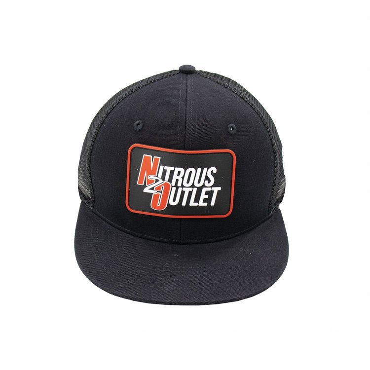 00-91025-BL Flatbill Mesh Snapback Patch Cap, Black