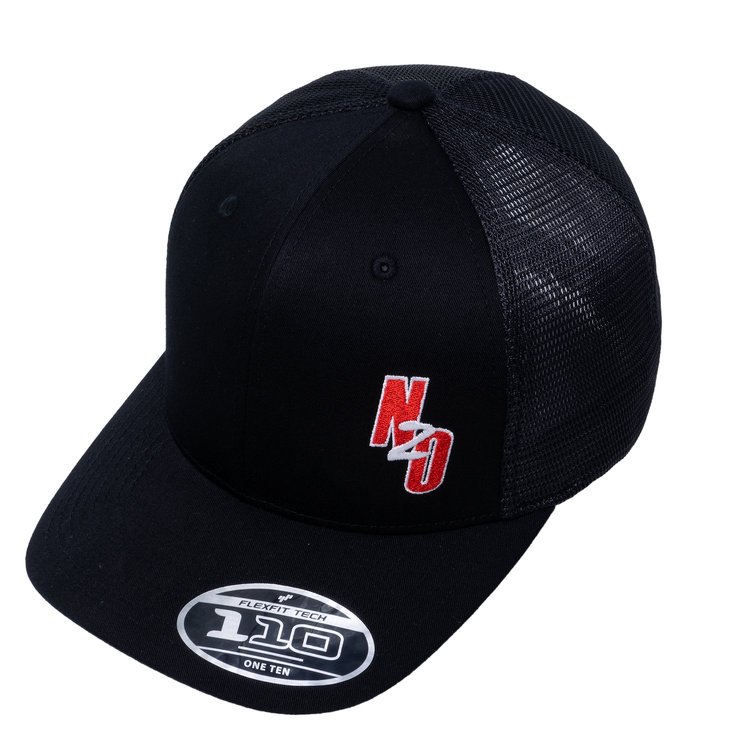 00-91028 Flex Fit Mesh Snap Back Hat, Black/Red
