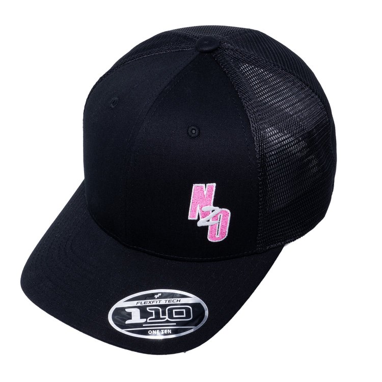 00-91030 Flex Fit Mesh Snap Back Hat- Black/Neon Pink
