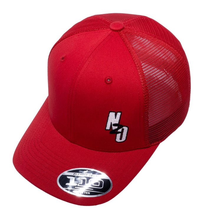 00-91031 Flex Fit Mesh Snap Back Hat, Red/White