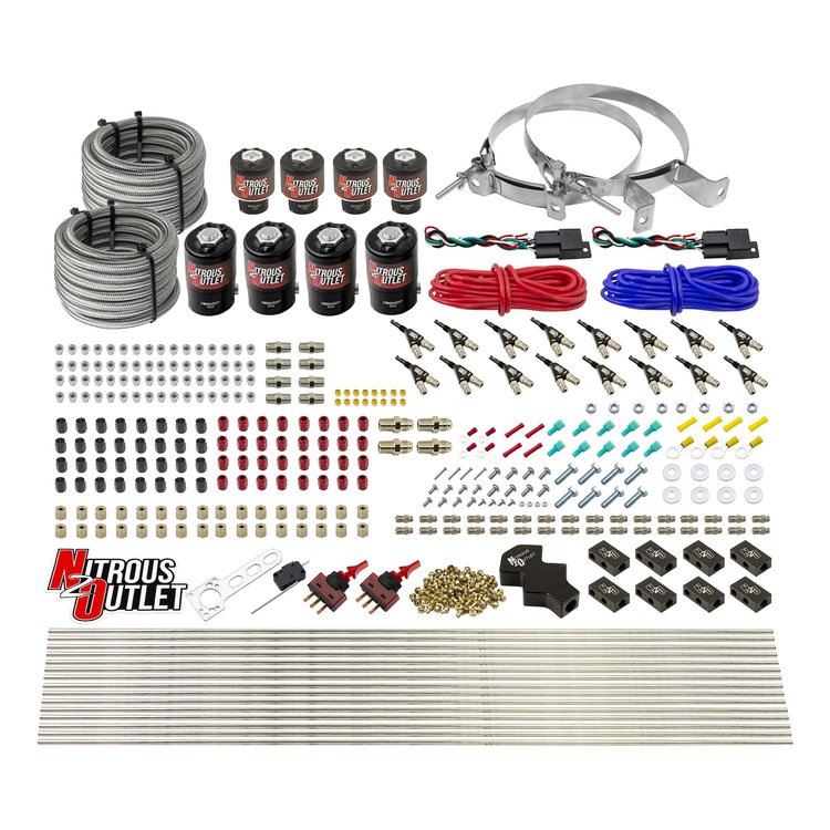 00-10433-H-DS-00 8-Cyl Dual-Stage Direct Port System, Four .122 Nitrous Solenoids/Four .177 Fuel Solenoids/Compact Distribution