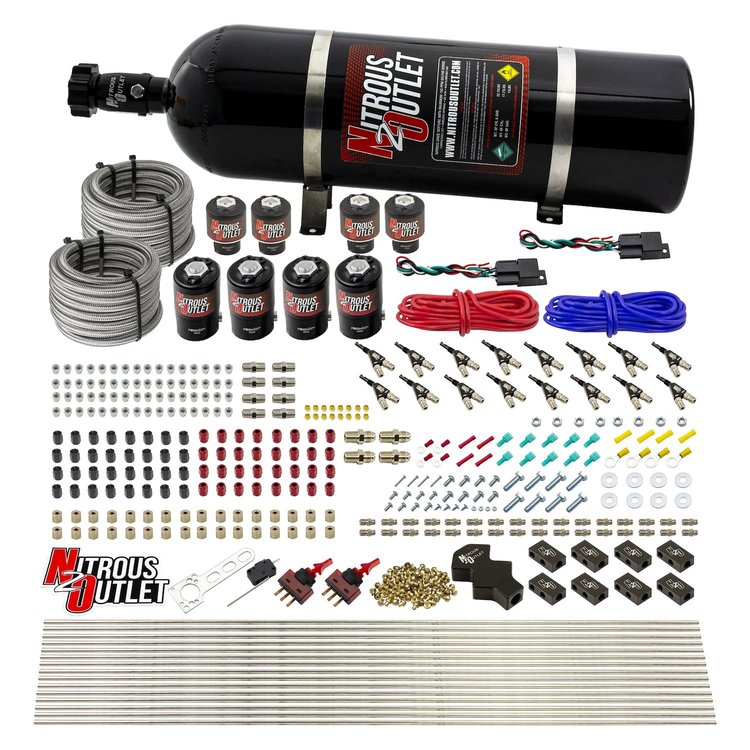 00-10433-H-DS-15 8-Cyl Dual-Stage Direct Port System, Four .122 Nitrous Solenoids/Four .177 Fuel Solenoids/Compact Distribution