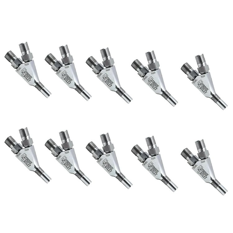 00-40011-Dry-10 Vortex Ti 1/16 in. NPT Dry Dual-Stage Nozzle, 10 Pack/Straight Annular Discharge/Titanium