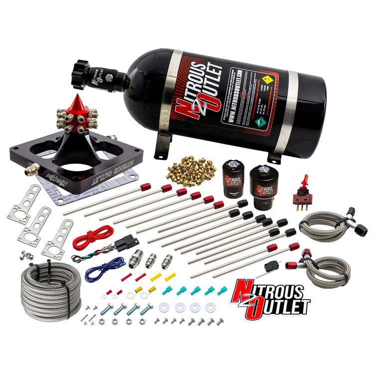 00-459002CS-10 4500 Kraken Competition System, Braided Hose/.189 Competition Trashcan Nitrous Solenoid/.310 Fuel Solenoid