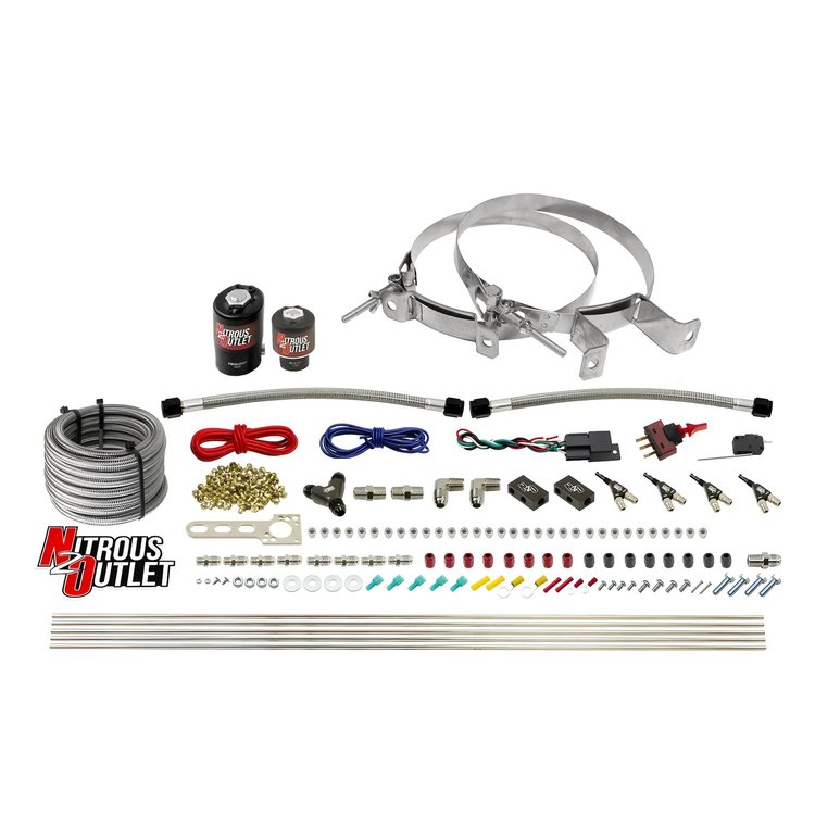 00-10363-E85-R-00 4-Cyl Direct Port System, .122 Nitrous Solenoids/.177 Fuel Solenoids/Dual Passage Injection Rail