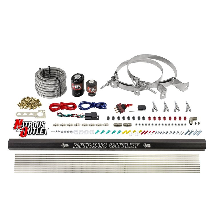 00-10363-R-SBT-00 4-Cyl Direct Port System, .122 Nitrous Solenoids/.177 Fuel Solenoids/Dual Passage Injection Rail