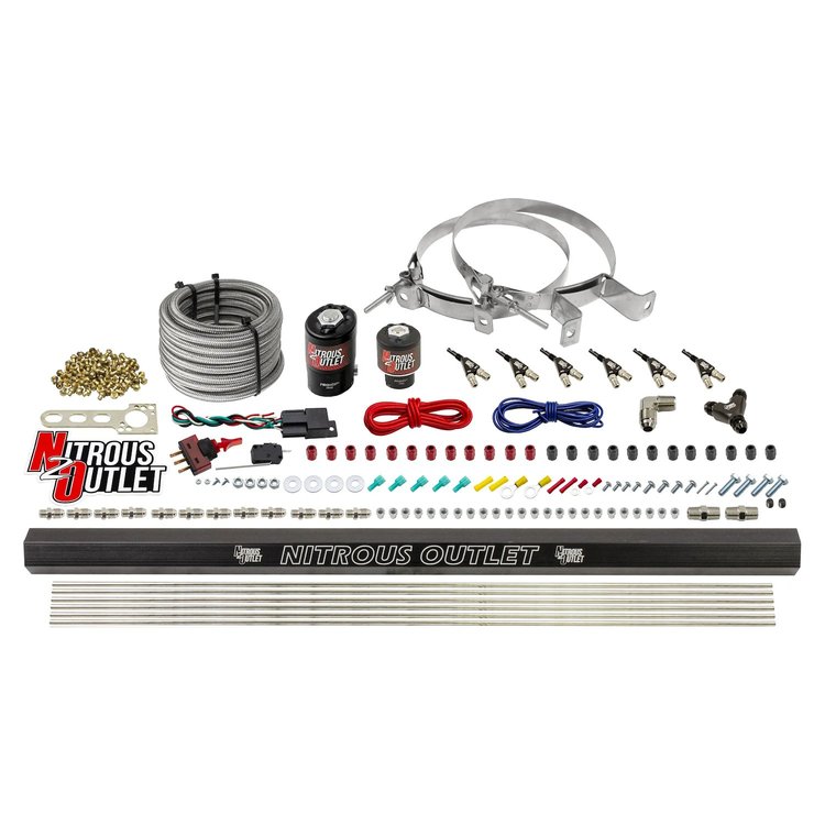 00-10398-ALC-R-00 6-Cyl Direct Port System, .122 Nitrous Solenoids/.177 Fuel Solenoids/Dual Passage Injection Rail