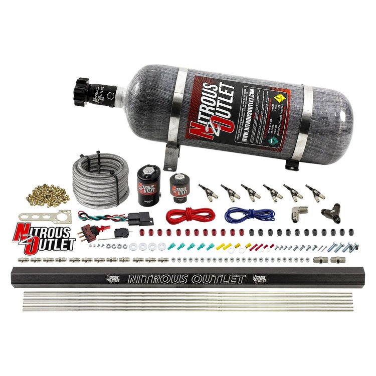 00-10398-ALC-R-12 6-Cyl Direct Port System, .122 Nitrous Solenoids/.177 Fuel Solenoids/Dual Passage Injection Rail