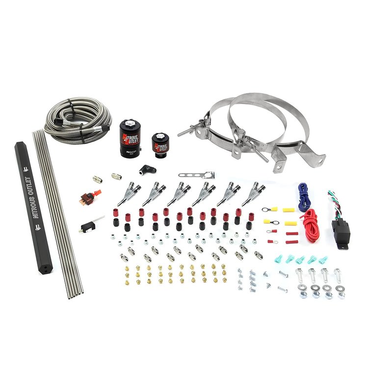 00-10398-R-SBT-00 6-Cyl Direct Port System, .122 Nitrous Solenoids/.177 Fuel Solenoids/Dual Passage Injection Rail