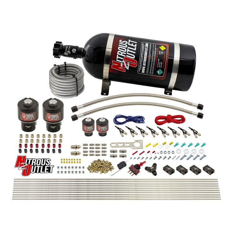 00-10433-E85-T-10 8-Cyl Direct Port System, Two .178 Trashcan Nitrous Solenoids