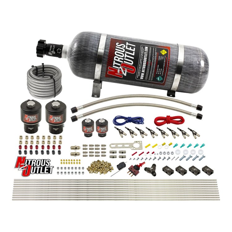 00-10433-E85-T-12 8-Cyl Direct Port System, Two .178 Trashcan Nitrous Solenoids