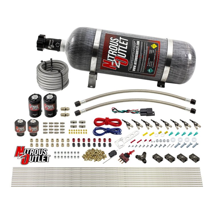 00-10434-E85-H-12 8-Cyl Direct Port System, Two .122 Nitrous Solenoids