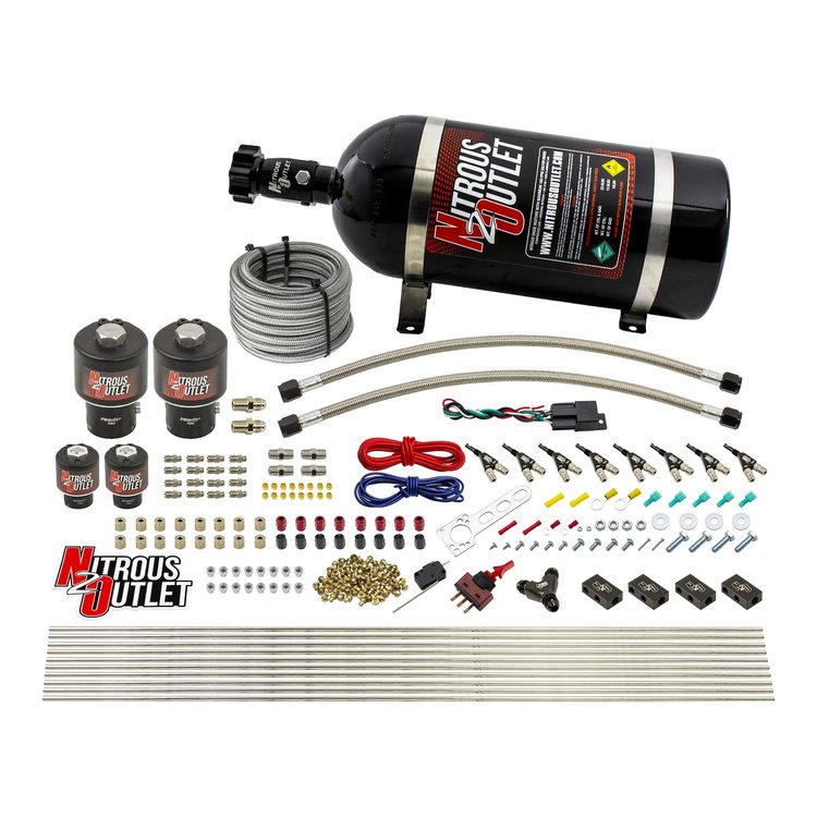 00-10434-E85-T-10 8-Cyl Direct Port System, Two .178 Trashcan Nitrous Solenoids
