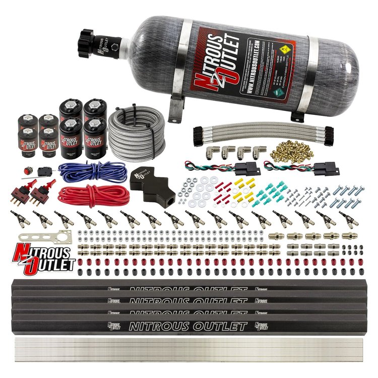 00-10474-L-R-DS-12 8-Cyl Dual-Stage Direct Port System, Four .112 Nitrous Solenoids