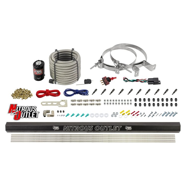 00-10493-R-SBT-00 Dry 10-Cyl Direct Port System, .122 Nitrous Solenoid/Injection Rail/SBT Discharge Nozzles, 125-375HP