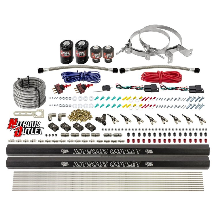 00-10362-ALC-R-DS-00 4-Cyl Dual-Stage Direct Port System, Two .122 Nitrous Solenoids/Two .177 Fuel Solenoids