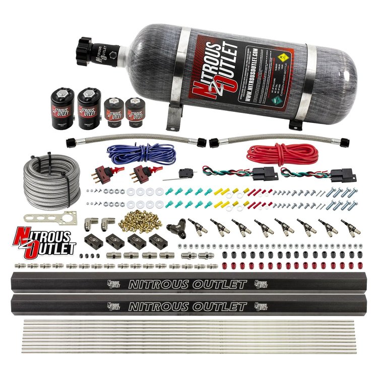 00-10362-ALC-R-DS-12 4-Cyl Dual-Stage Direct Port System, Two .122 Nitrous Solenoids/Two .177 Fuel Solenoids
