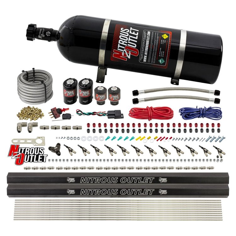 00-10398-E85-R-DS-15 6-Cyl Dual-Stage Direct Port System, Two .122 Nitrous Solenoids