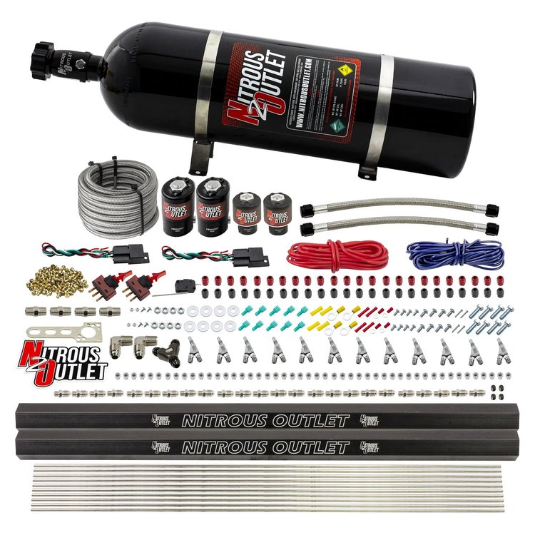00-10398-R-SBT-DS-15 6-Cyl Dual-Stage Direct Port System, Two .122 Nitrous Solenoids