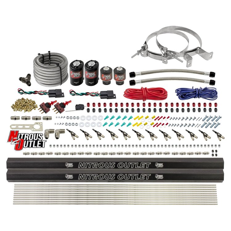 00-10399-E85-R-DS-00 6-Cyl Dual-Stage Direct Port System, Two .122 Nitrous Solenoids