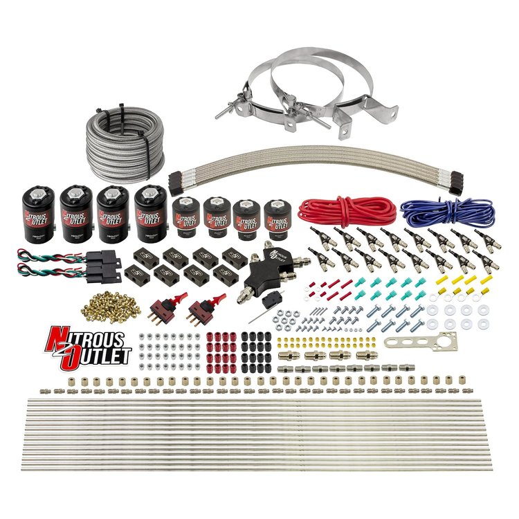 00-10433-E85-L-DS-00 8-Cyl Dual-Stage Direct Port System, Four .112 Nitrous Solenoids