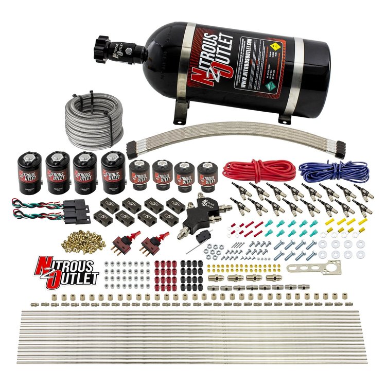 00-10433-E85-L-DS-10 8-Cyl Dual-Stage Direct Port System, Four .112 Nitrous Solenoids
