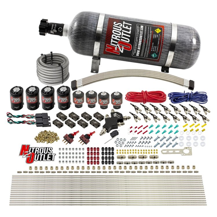 00-10433-E85-L-DS-12 8-Cyl Dual-Stage Direct Port System, Four .112 Nitrous Solenoids
