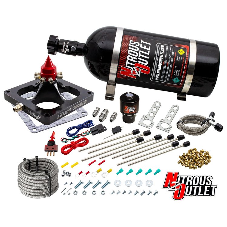 00-45900-DRY1-10 4500 Dry Kraken Plate System, Braided Hose/.178 MOD Trashcan Nitrous Solenoid/Universal Solenoid Bracket
