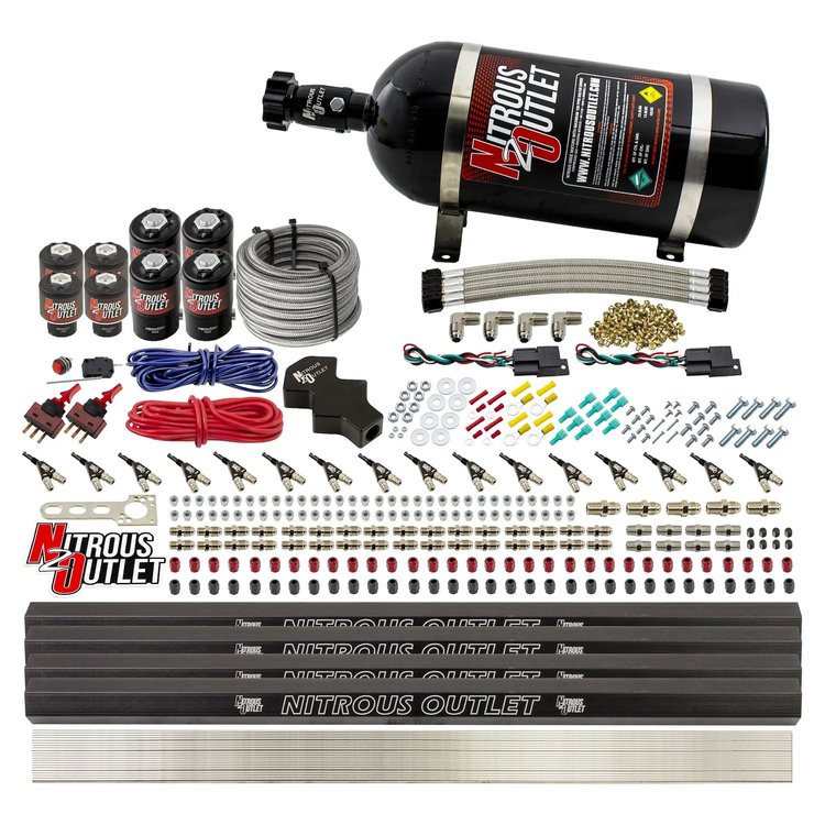 00-10474-ALC-L-R-DS-10 8-Cyl Dual-Stage Direct Port System, Four .112 Nitrous Solenoids/Four .177 Fuel Solenoids