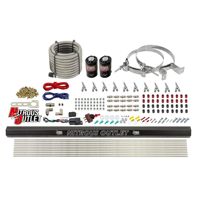 00-10495-E85-R-SBT-00 10-Cyl Direct Port System, .122 Nitrous Solenoid/.310 Fuel Solenoid/Dual Passage Injection Rail
