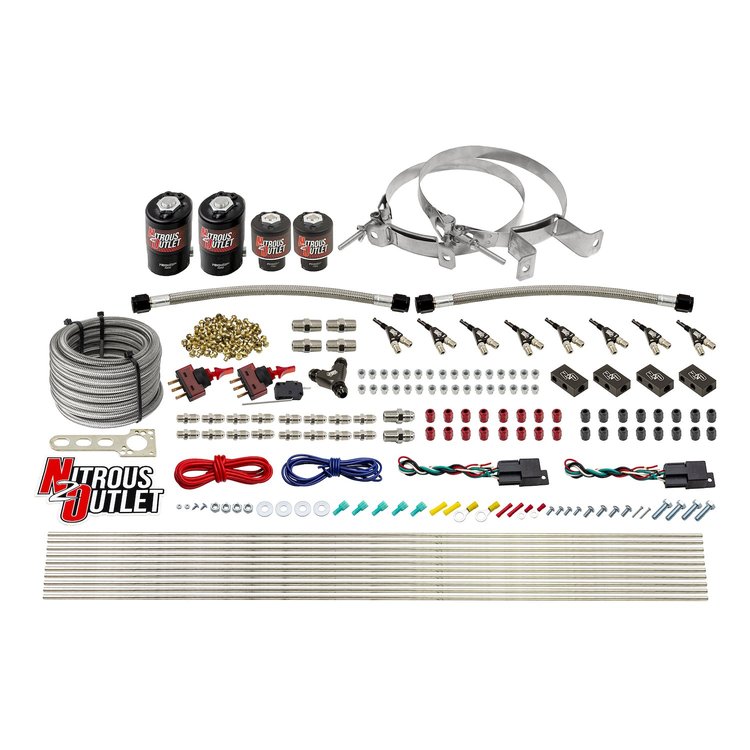 00-10362-E85-DS-00 4-Cyl Dual-Stage Direct Port System, Two .122 Nitrous Solenoids