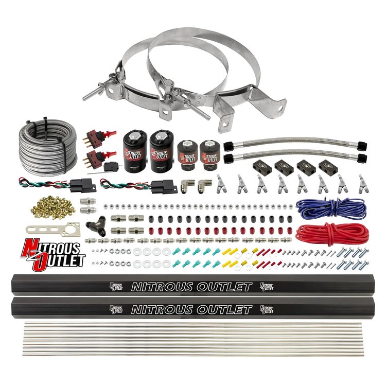 00-10363-SBT-DS-00 4-Cyl Dual-Stage Direct Port System, Two .122 Nitrous Solenoids
