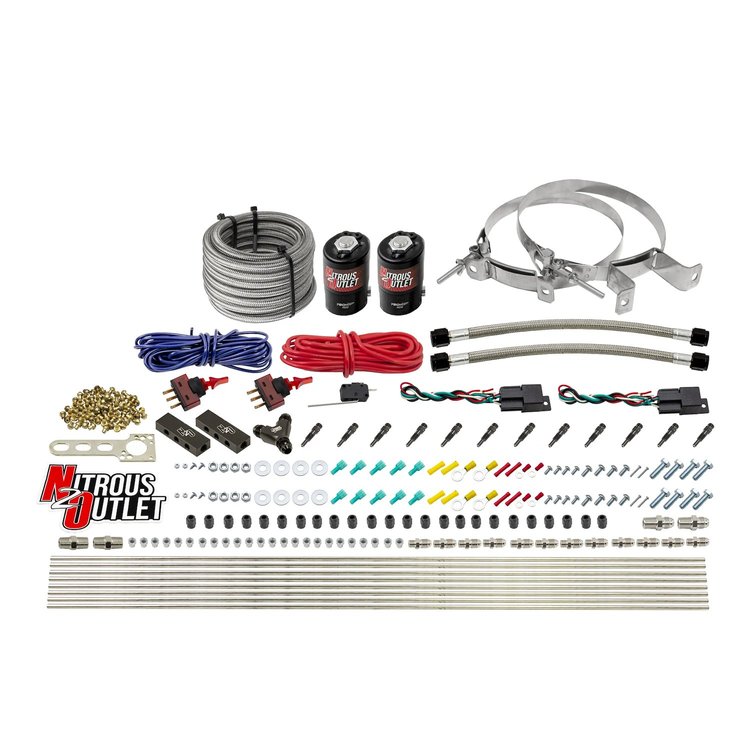 00-10396-SBT-DS-00 Dry 6-Cyl Dual-Stage Direct Port System, Two .122 Nitrous Solenoids