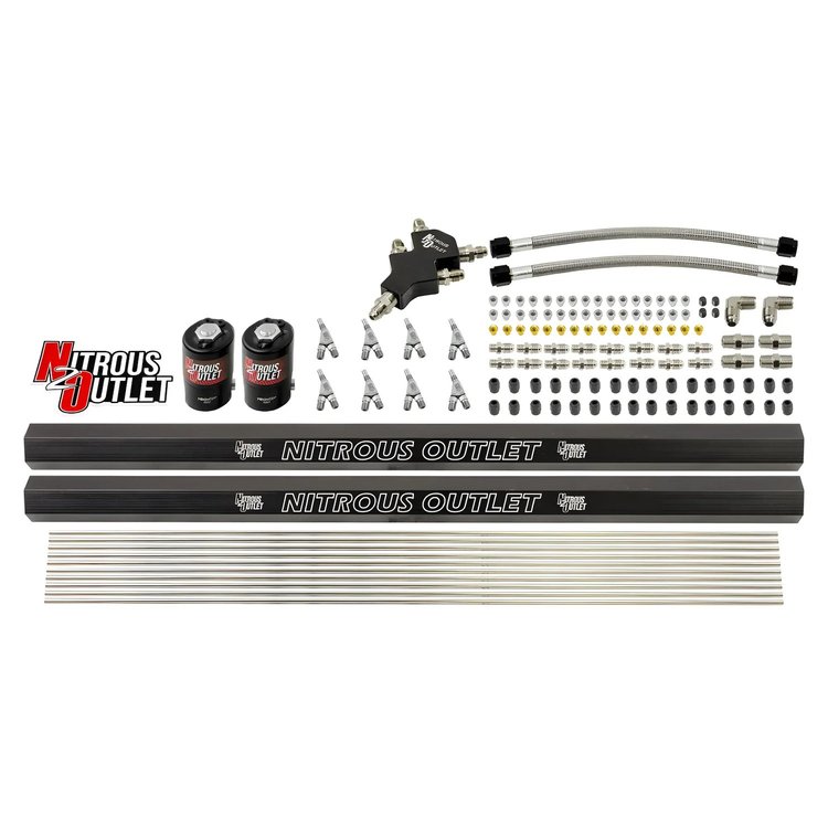 00-10456-L-R-SBT-DS Dry 8-Cyl Dual-Stage Solenoid Forward Direct Port Conversion Kit, Four .122 Nitrous Solenoid